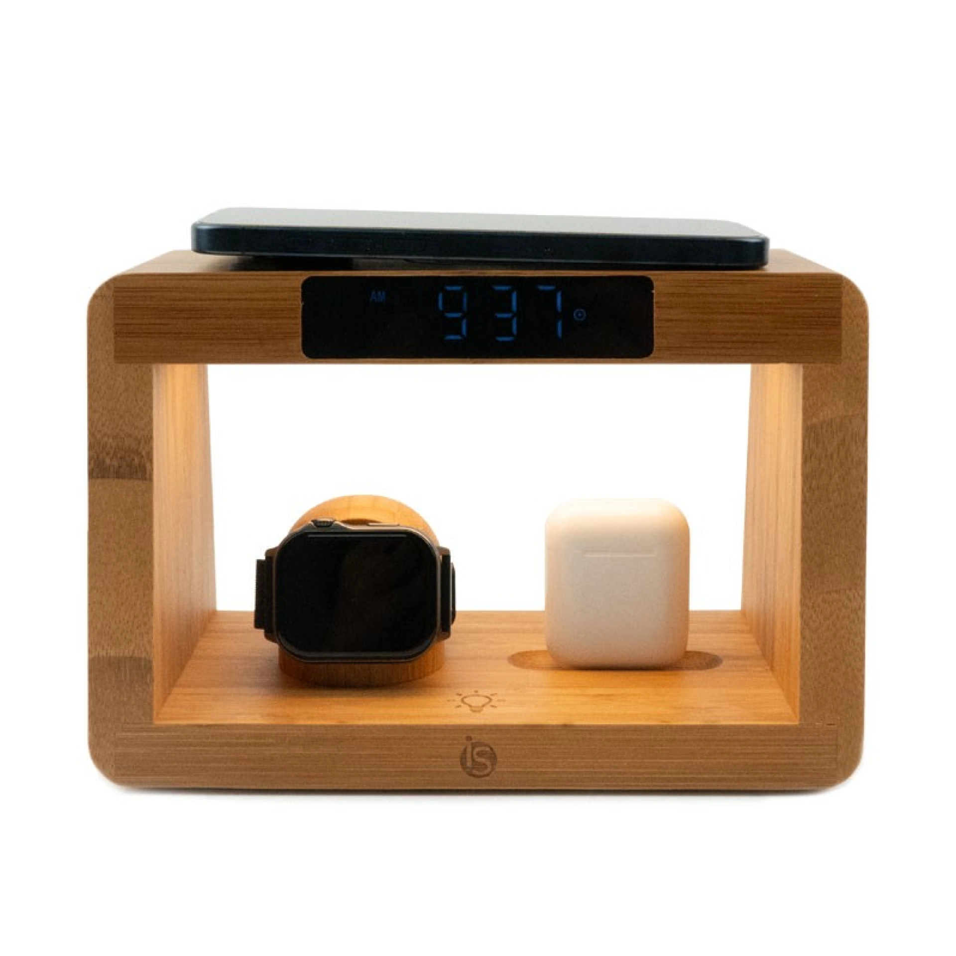 Lámpara con Cargador Inalámbrico Bamboo 5 en 1
