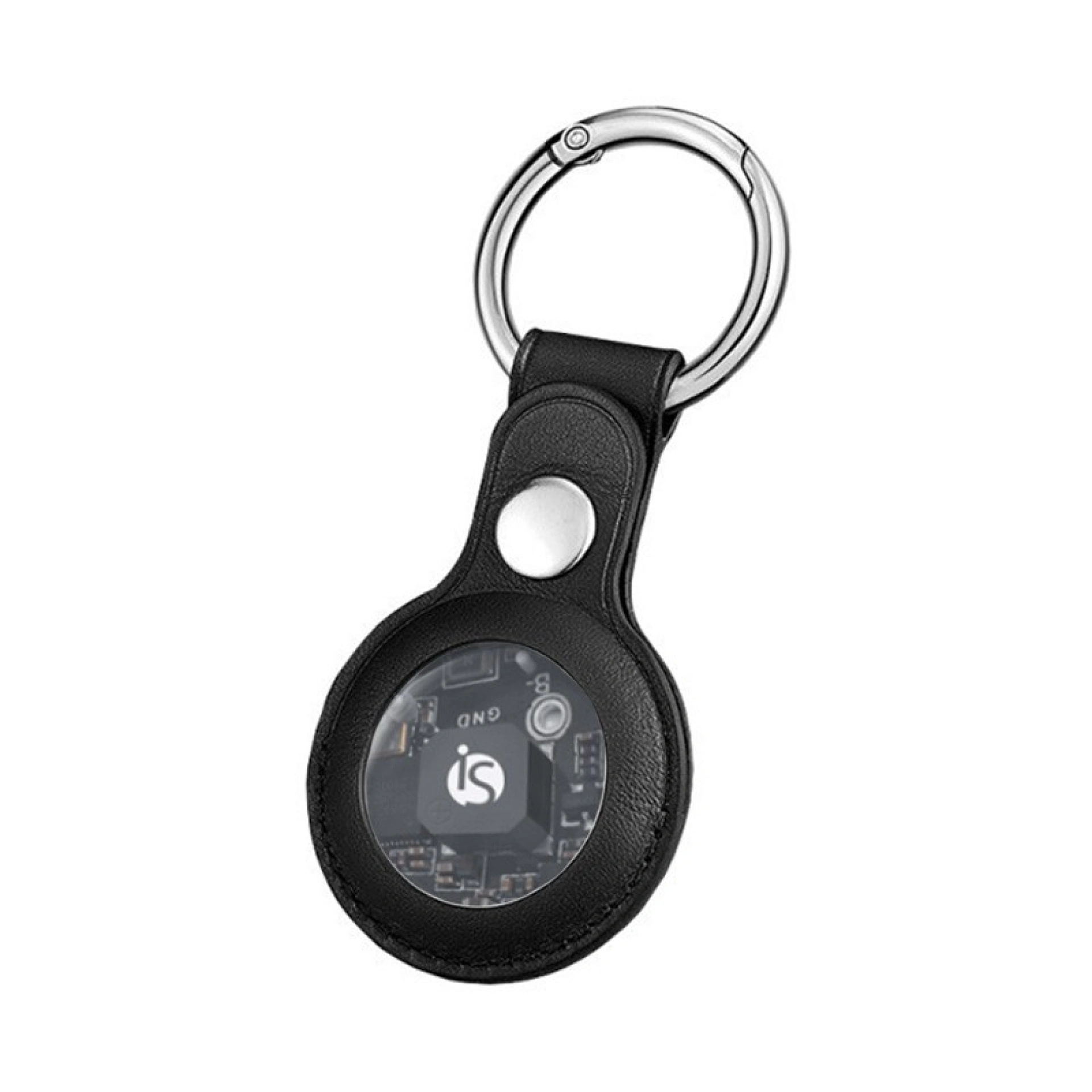 Llavero en Piel para AirTag Negro