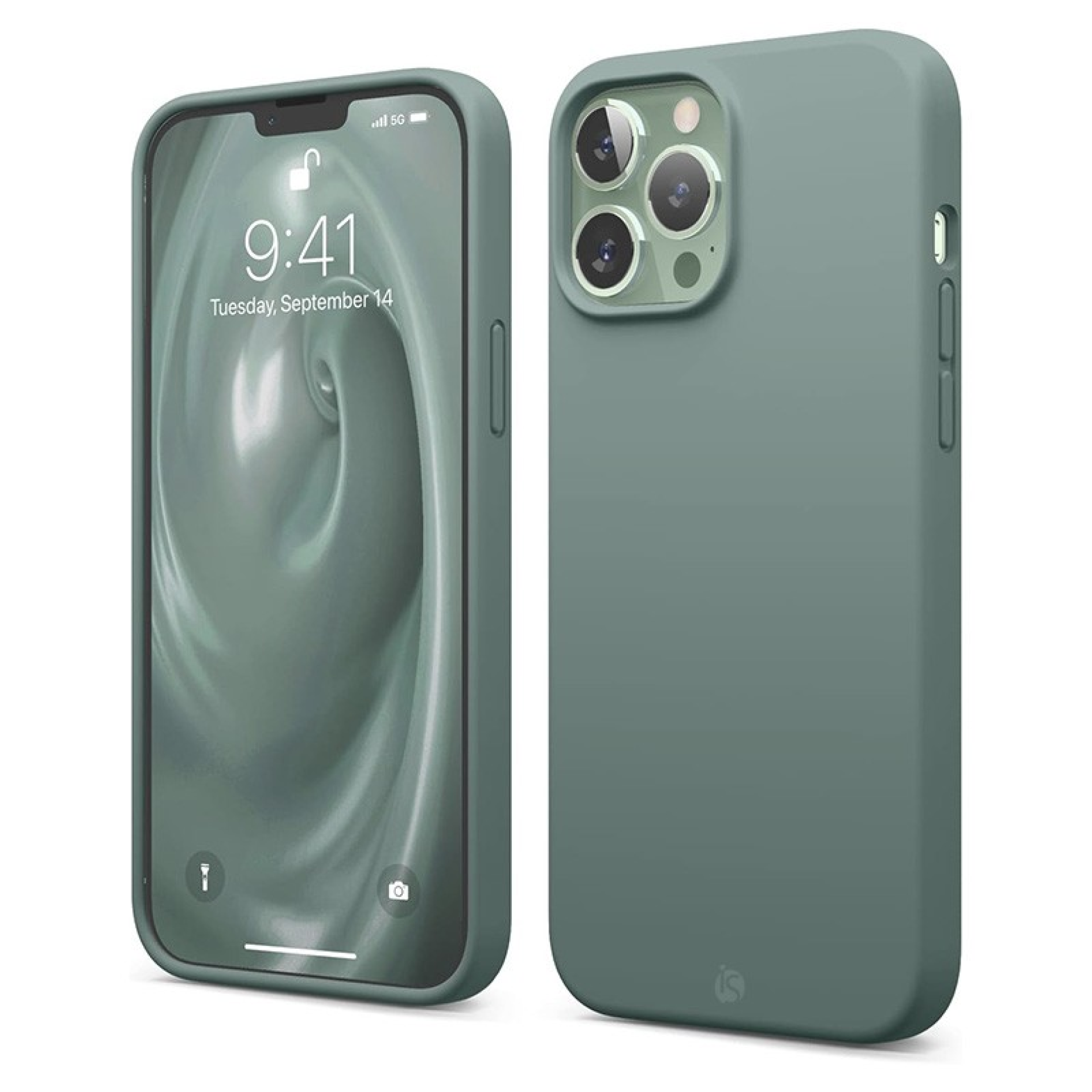 Funda en Silicona Líquida Magsafe iPhone 13 Pro Max Verde