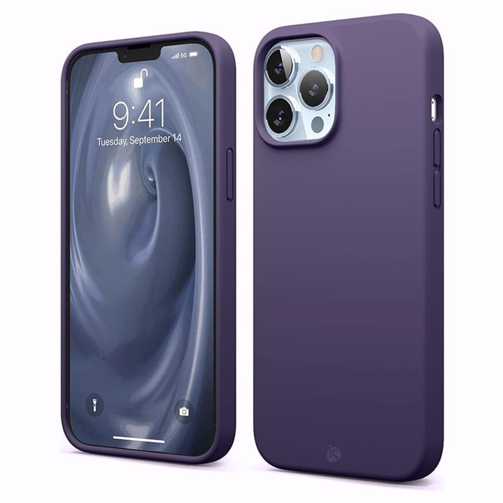 Funda en Silicona Líquida Magsafe iPhone Pro Morado Oscuro