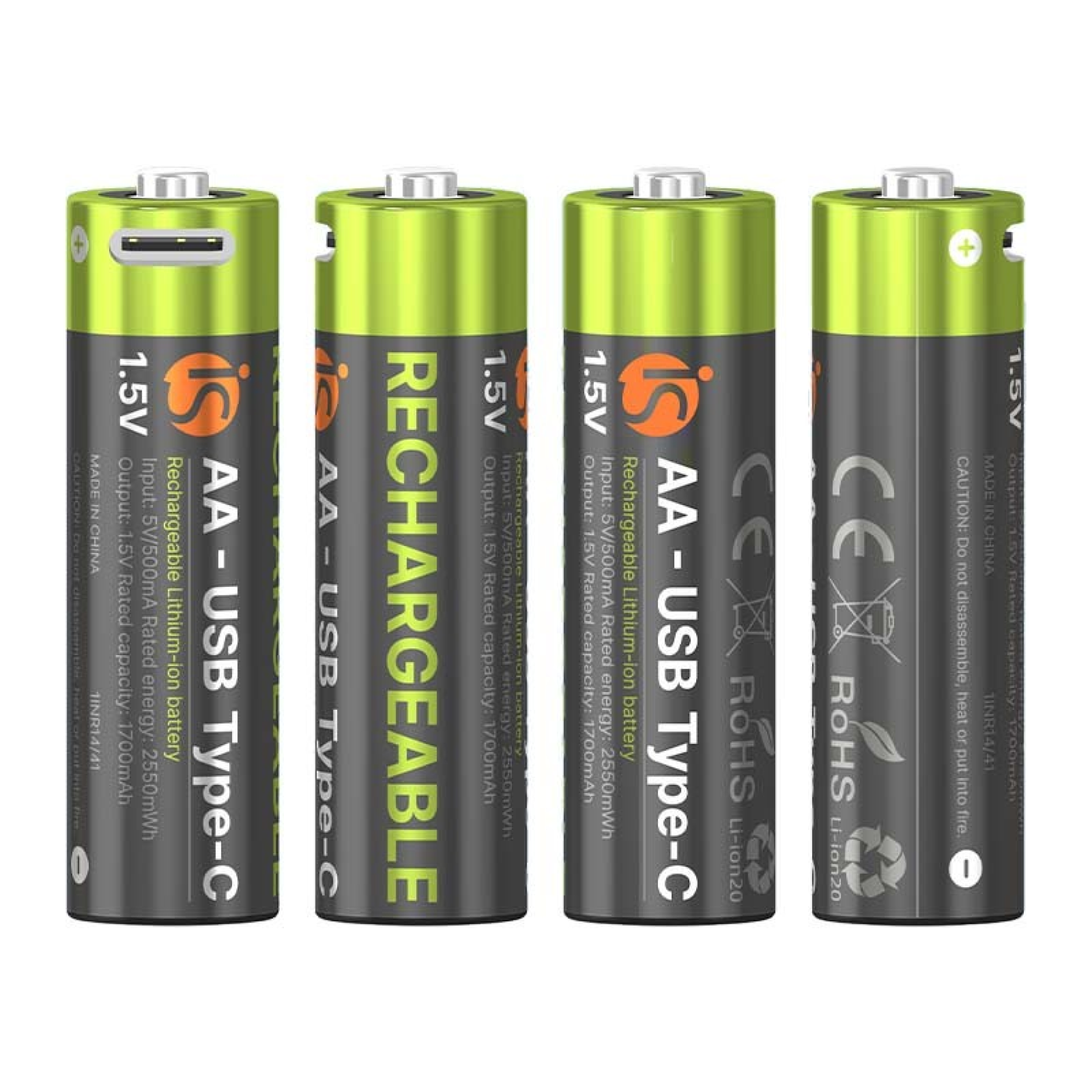 Piles Recarregables amb USB-C AA