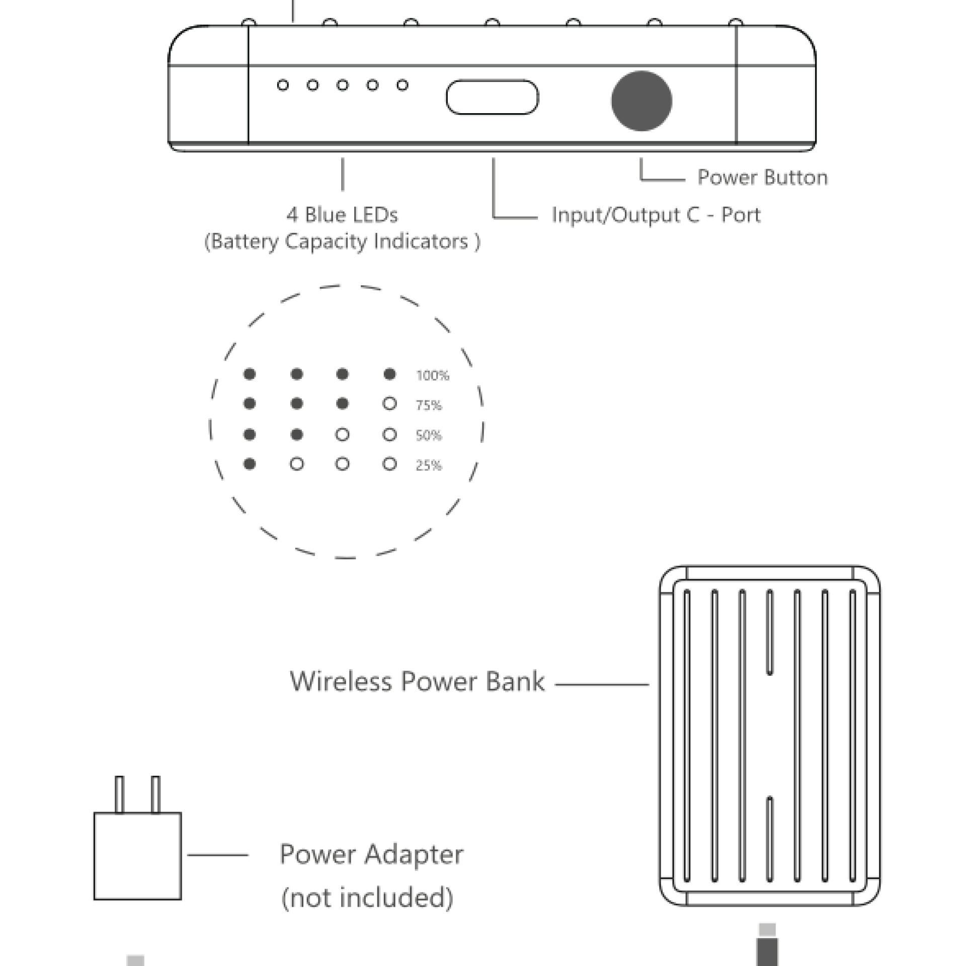Instrucciones del Powerbank 5000 mAh Metálica